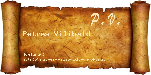 Petres Vilibald névjegykártya